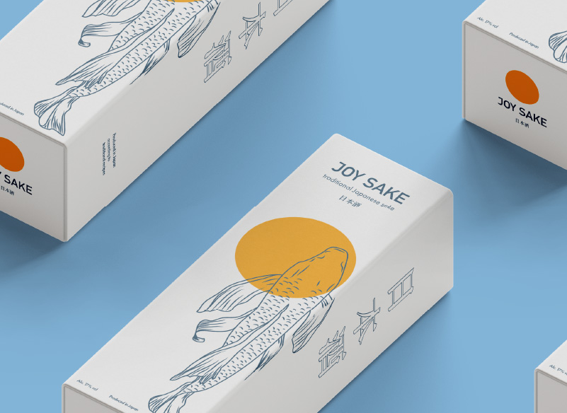 sake packaging design close up