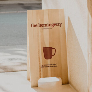 bookstore cafe signage