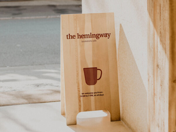 bookstore cafe signage