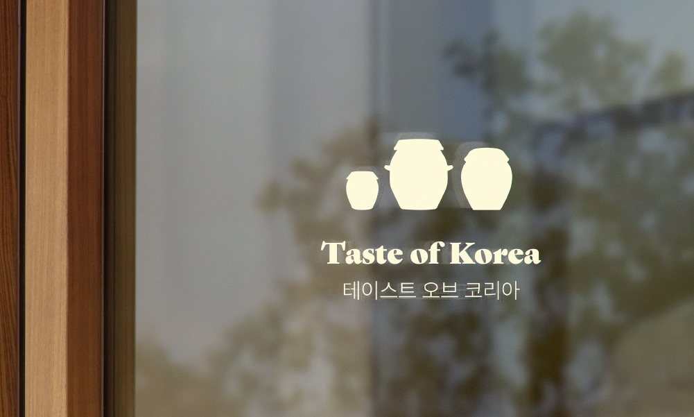 Korean restaurant logo window signage