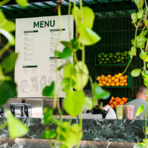 bubbleboy juice bar interior design and menu