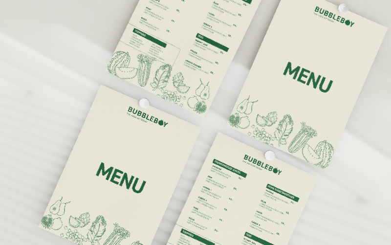 juice bar menu design