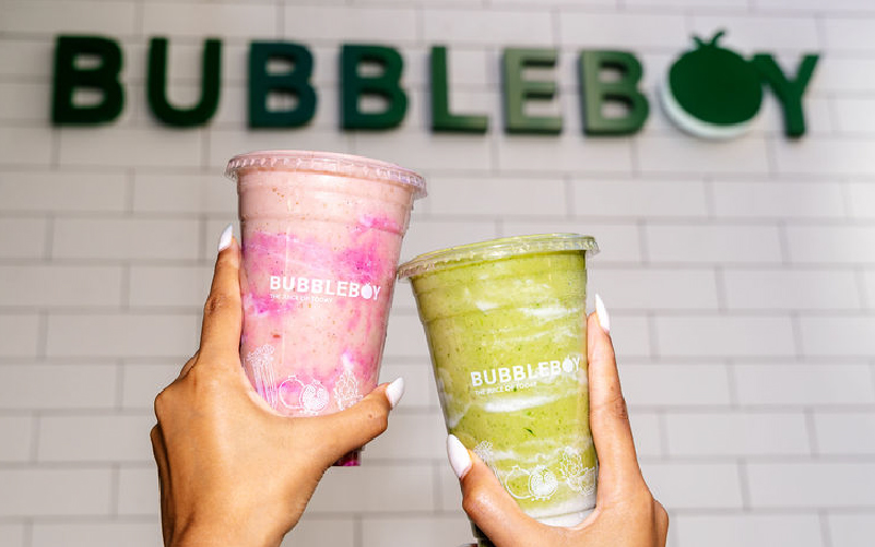 juice bar signage and packaging design